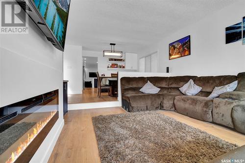 4822 Queen Street, Regina, SK - Indoor Photo Showing Living Room With Fireplace