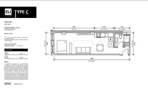 Drawing (sketch) - 309-1406 Rue Ste-Élisabeth, Montréal (Ville-Marie), QC - Other