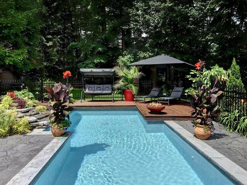 Veranda - 156 Rue Du Bonniebrook, Saint-Colomban, QC - Outdoor With In Ground Pool With Backyard