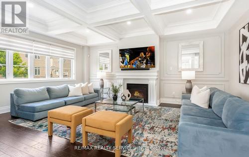 9 Bedouin Crescent, Brampton, ON - Indoor Photo Showing Living Room With Fireplace