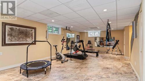 Basement Gym room - 21709 Wonderland Road N, Middlesex Centre, ON - Indoor Photo Showing Gym Room