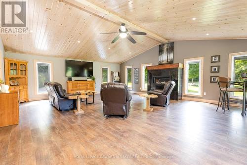 150 Wrenhaven Road, Kawartha Lakes, ON - Indoor Photo Showing Living Room With Fireplace