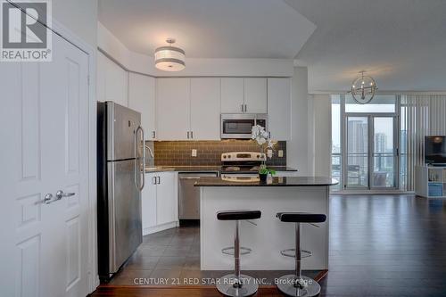 1908 - 225 Webb Drive, Mississauga (City Centre), ON - Indoor Photo Showing Kitchen With Stainless Steel Kitchen With Upgraded Kitchen