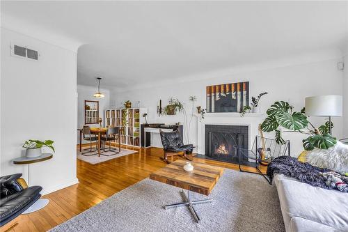 85 Arcade Crescent, Hamilton, ON - Indoor Photo Showing Living Room With Fireplace