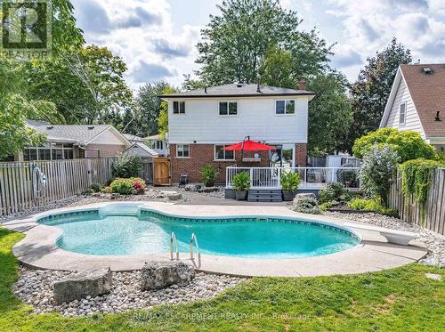 1340 Humphreys Crescent, Burlington (Tyandaga), ON - Outdoor With In Ground Pool With Deck Patio Veranda With Backyard