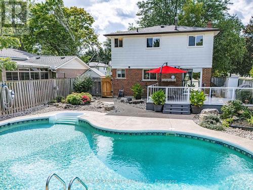 1340 Humphreys Crescent, Burlington (Tyandaga), ON - Outdoor With In Ground Pool With Deck Patio Veranda