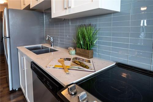 15 Queen Street S|Unit #902, Hamilton, ON - Indoor Photo Showing Kitchen With Stainless Steel Kitchen With Double Sink