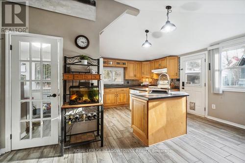 46 Main Street S, Halton Hills (Acton), ON - Indoor Photo Showing Kitchen With Fireplace