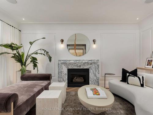 28 Queen Mary'S Dr, Toronto, ON - Indoor Photo Showing Living Room With Fireplace