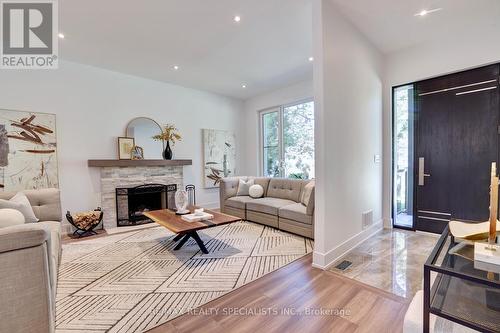 1310 Martley Drive, Mississauga, ON - Indoor Photo Showing Living Room With Fireplace