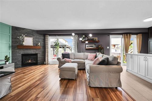 63 Edna Avenue, Hamilton, ON - Indoor Photo Showing Living Room With Fireplace