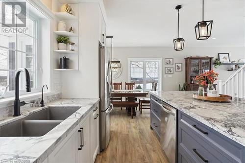 157335 7Th Line, Meaford (Municipality), ON - Indoor Photo Showing Kitchen With Double Sink With Upgraded Kitchen