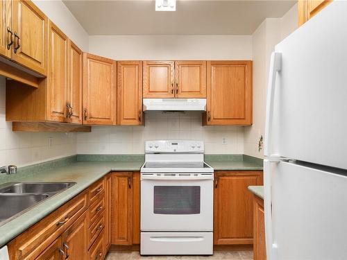 502-139 Clarence St, Victoria, BC - Indoor Photo Showing Kitchen With Double Sink