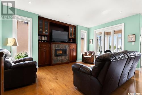 4981 Wright Road, Regina, SK - Indoor Photo Showing Living Room With Fireplace