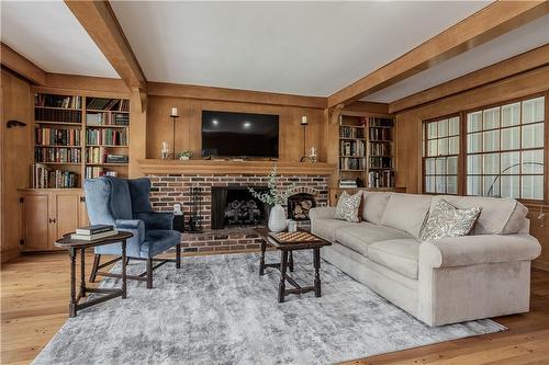 2142 Side Road 1, Burlington, ON - Indoor Photo Showing Living Room With Fireplace