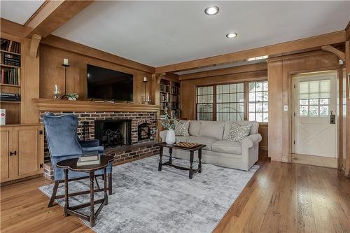 2142 Side Road 1, Burlington, ON - Indoor Photo Showing Living Room With Fireplace