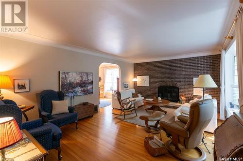 3005 Angus Street, Regina, SK - Indoor Photo Showing Living Room With Fireplace