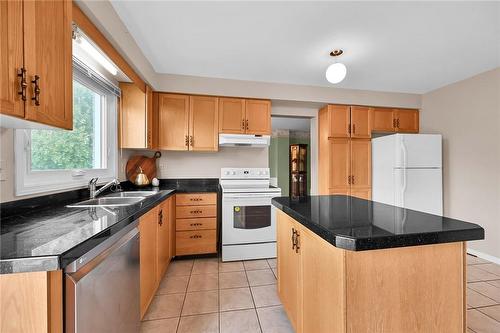 736 Templemead Drive, Hamilton, ON - Indoor Photo Showing Kitchen With Double Sink