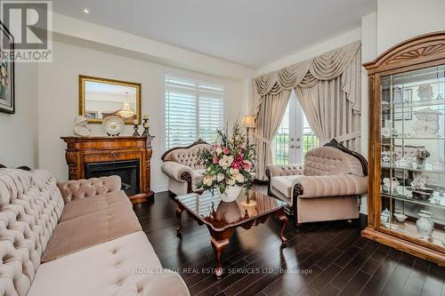 25 Rockman Crescent, Brampton (Northwest Brampton), ON - Indoor Photo Showing Living Room With Fireplace