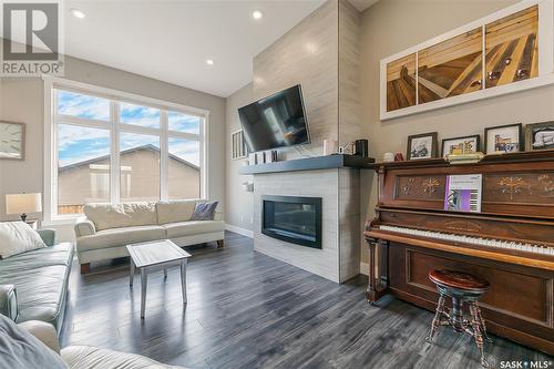 545 Tennyson Avenue, Southey, SK - Indoor Photo Showing Living Room With Fireplace