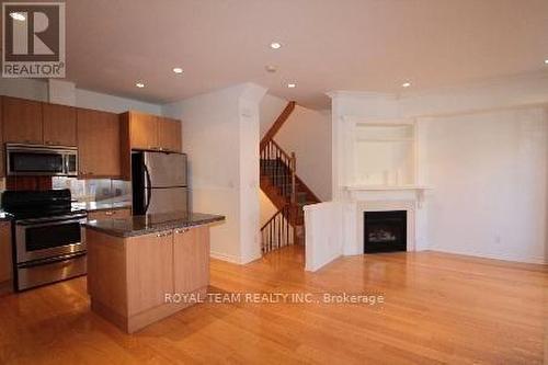 605 - 18 Everson Drive, Toronto, ON - Indoor Photo Showing Kitchen With Fireplace