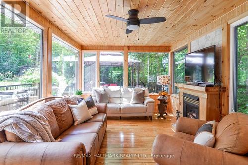 10 Kellington Point Road, Parry Sound, ON - Indoor Photo Showing Living Room With Fireplace