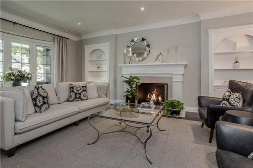 4016 Lantern Lane, Burlington, ON - Indoor Photo Showing Living Room With Fireplace