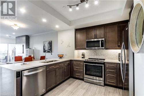 1878 Gordon Street Unit# 307, Guelph, ON - Indoor Photo Showing Kitchen With Stainless Steel Kitchen With Double Sink With Upgraded Kitchen