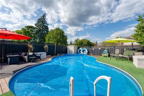 53 Anna Capri Drive, Hamilton, ON - Outdoor With Above Ground Pool With Backyard