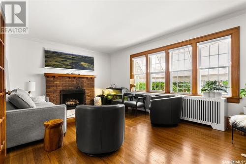 115 Leopold Crescent, Regina, SK - Indoor Photo Showing Living Room With Fireplace