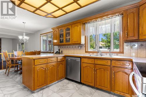 6 Wood Crescent, Regina, SK - Indoor Photo Showing Kitchen With Double Sink