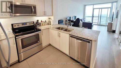 4306 - 3975 Grand Park Drive, Mississauga, ON - Indoor Photo Showing Kitchen With Double Sink