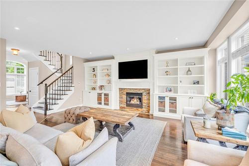 20 Lampman Drive, Hamilton, ON - Indoor Photo Showing Living Room With Fireplace