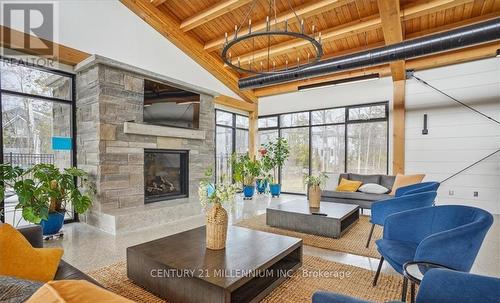 133 Yellow Birch Crescent, Blue Mountains, ON - Indoor Photo Showing Living Room With Fireplace