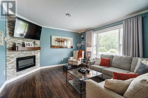 172 Main Street, Chapel Arm, NL - Indoor Photo Showing Living Room With Fireplace