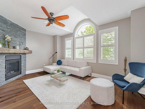 30 Stone St, Halton Hills, ON - Indoor Photo Showing Living Room With Fireplace