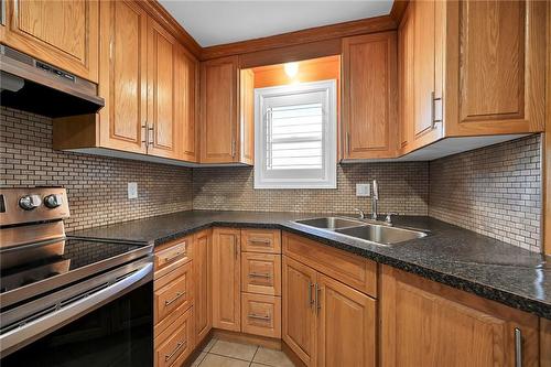 221 Gray Road, Hamilton, ON - Indoor Photo Showing Kitchen With Double Sink