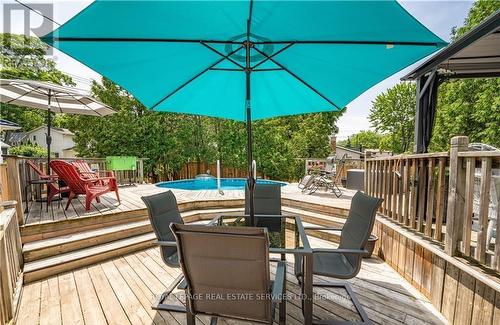 4 6Th Street, Grimsby, ON - Outdoor With Above Ground Pool With Deck Patio Veranda With Exterior