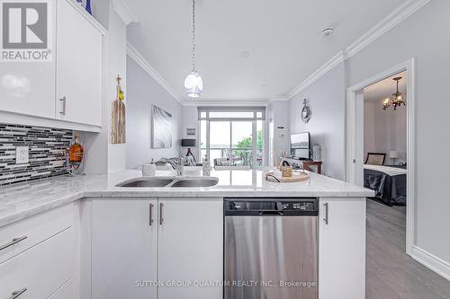 301 - 90 Orchard Point Road, Orillia, ON - Indoor Photo Showing Kitchen With Double Sink