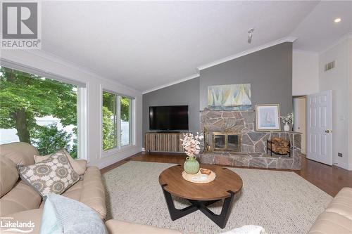 132 Gilwood Park Drive, Penetanguishene, ON - Indoor Photo Showing Living Room With Fireplace