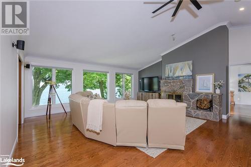 132 Gilwood Park Drive, Penetanguishene, ON - Indoor Photo Showing Living Room With Fireplace