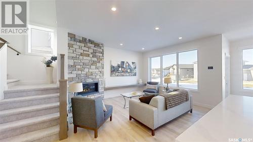 188 Haverstock Crescent, Saskatoon, SK - Indoor Photo Showing Living Room With Fireplace