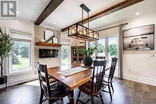 21750 Brunon Avenue, Scugog (Port Perry), ON - Indoor Photo Showing Dining Room With Fireplace