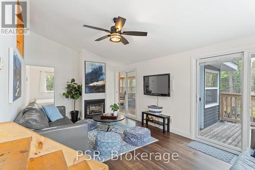 281 Stewart Lake Road, Georgian Bay, ON - Indoor Photo Showing Living Room With Fireplace