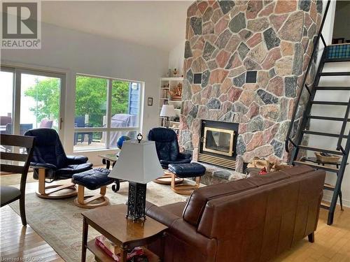 169 Bruce Beach Road, Huron-Kinloss, ON - Indoor Photo Showing Living Room With Fireplace