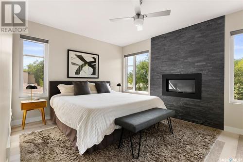 2777 Mcdonald Street, Regina, SK - Indoor Photo Showing Bedroom With Fireplace