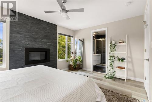 2777 Mcdonald Street, Regina, SK - Indoor Photo Showing Bedroom With Fireplace