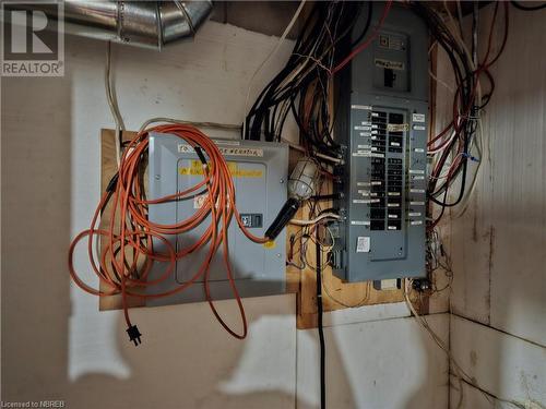 electrical panel, basement - 541 Brydges Street, Mattawa, ON - Indoor Photo Showing Basement