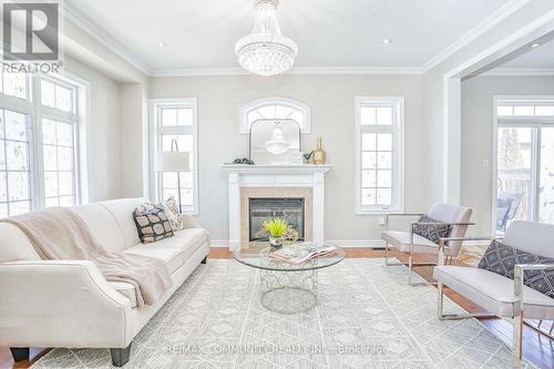 42 Reginald Lamb Crescent, Markham, ON - Indoor Photo Showing Living Room With Fireplace