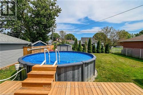 187 Clarke Street, Port Colborne, ON - Outdoor With Above Ground Pool With Deck Patio Veranda With Backyard